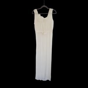 Vintage 50s Mary Barron Ivory Lingerie Nylon Nightgown, Size Medium